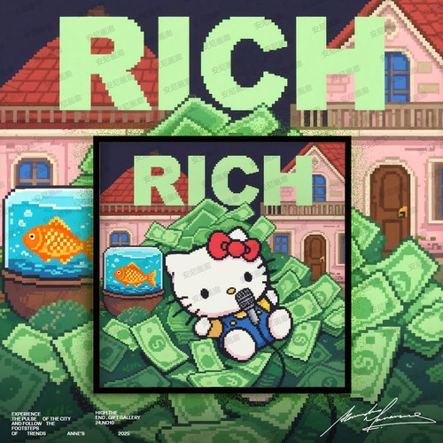 安尼画廊kitty生日礼物挂画装饰画hellokitty系列礼物卧室装饰画4