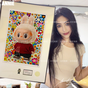 潮流挂画 海外版 稀有安尼画廊装 饰画拉布布LABUBU5205代