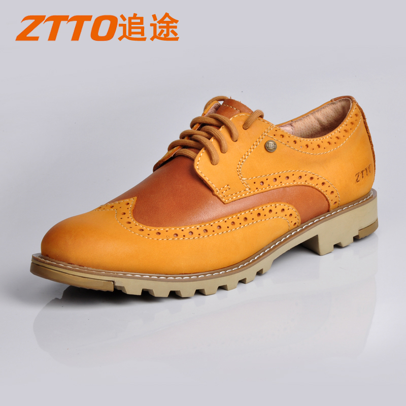 ZTTO布洛克雕花男士皮鞋英伦