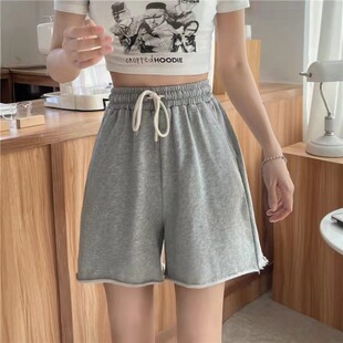 开档互通口袋裤子女宽松休闲短裤女少女录像带