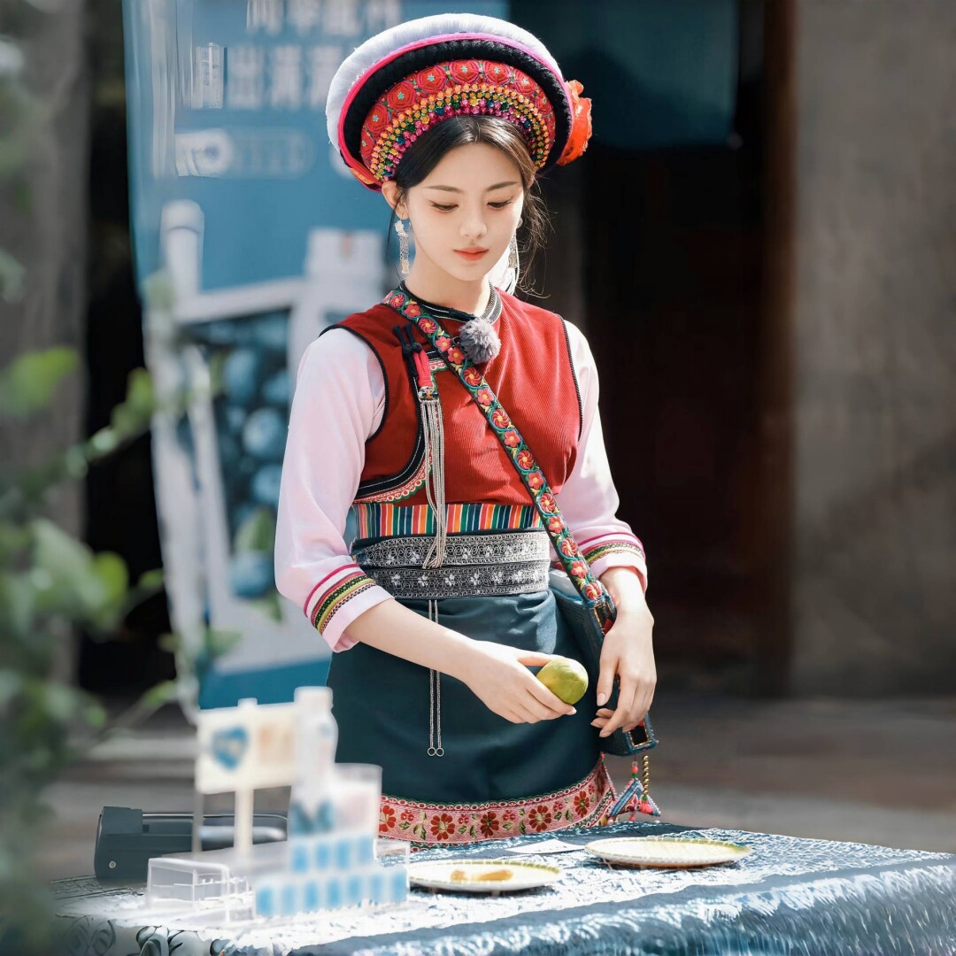 杨超越同款大理白族金花服饰套装云南民族部落风旅拍写真服饰女装