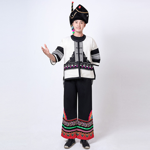 云南彝族短款男士外套坎肩马甲 凉山彝族火把节表演服饰 彝族男装