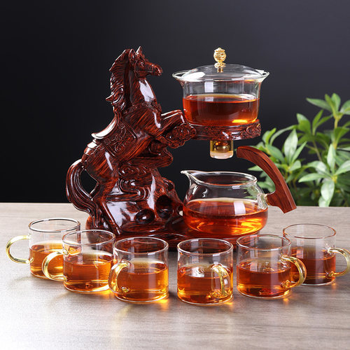 磁吸茶具套装玻璃懒人自动泡茶器