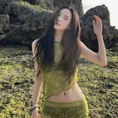 泳衣女度假风分体比基尼四件套