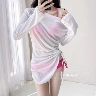 遮肚显瘦 钢托聚拢度假泳装 泳衣女性感分体罩衫 比基尼三件套三点式