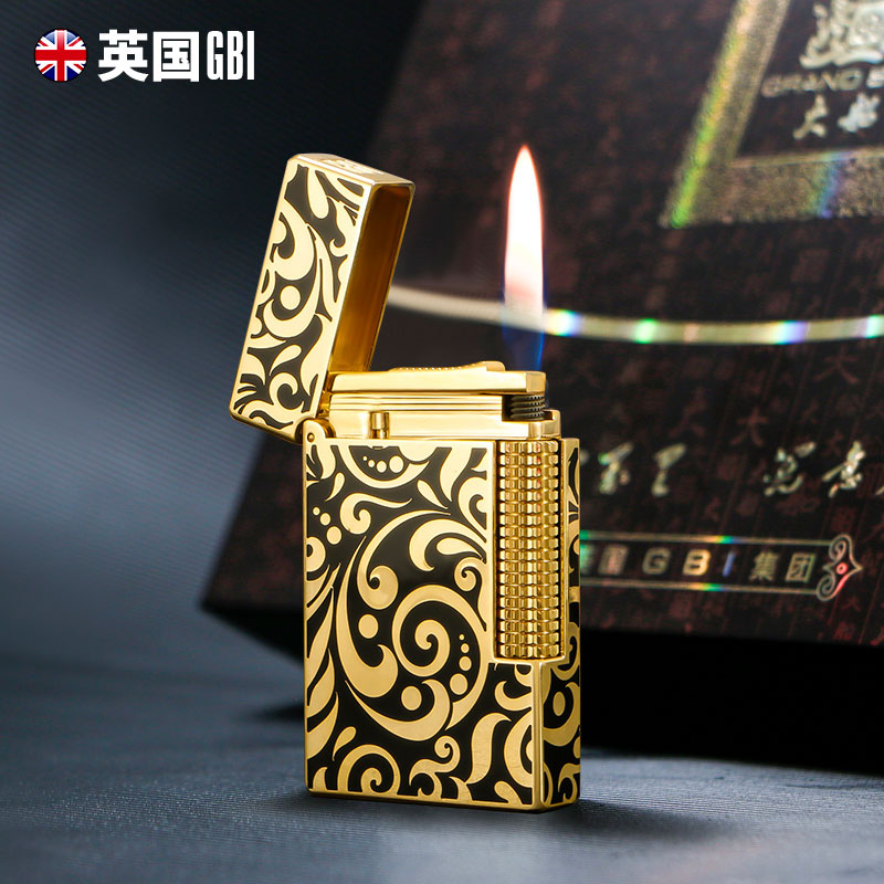 英国GBI大船正品男士黄铜钢音侧滑朗声打火机高端创意个性送男友