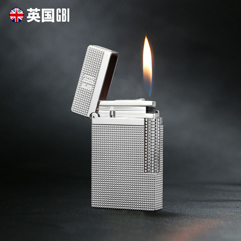英国GBI大船男士黄铜超薄朗声打火机复古创意个性潮侧滑砂轮点火
