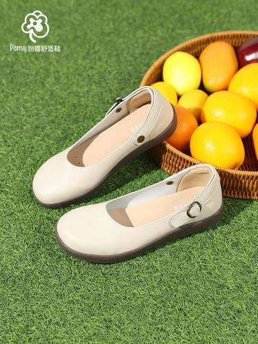 Pansy盼喜日本女鞋舒适透气轻便百搭通勤玛丽珍单鞋春夏新款4231
