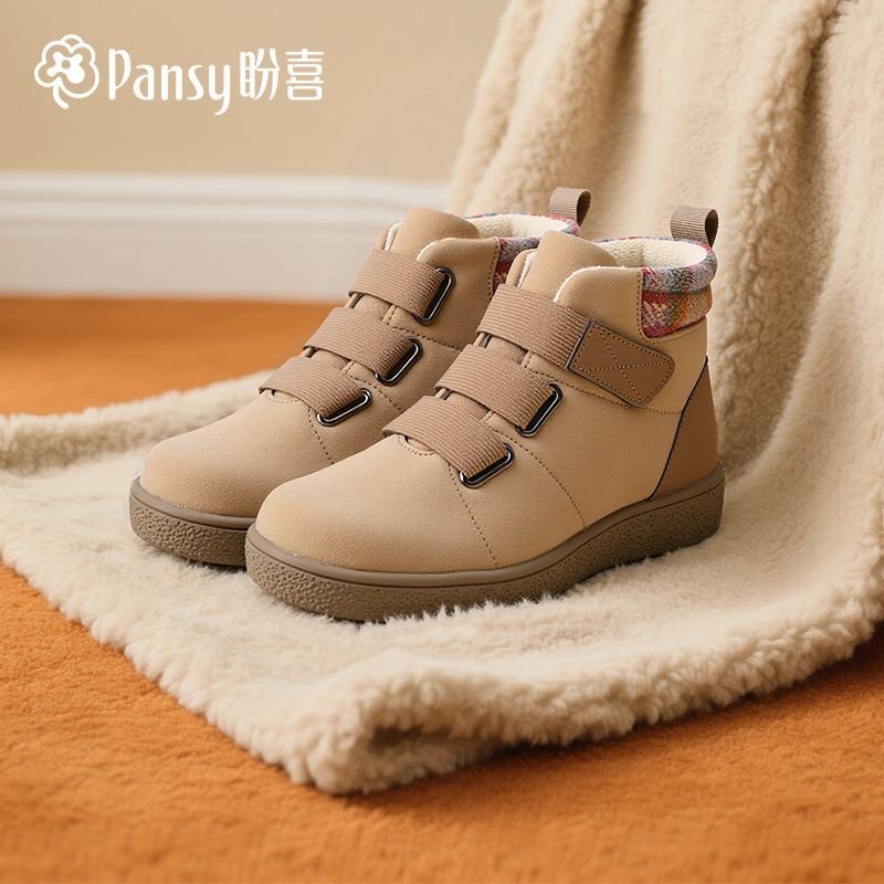 Pansy盼喜日本短靴女超轻舒适加宽百搭保暖高帮鞋秋冬季新款4291