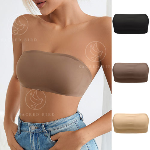 一片式无痕防滑带胸垫抹胸 One-piece seamless quick-drying bra