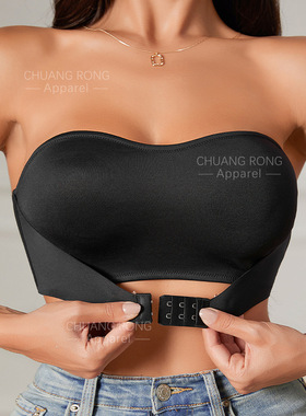 Bandeau抹胸内衣不掉性感小胸聚拢大码无肩带美背无痕裹胸女防滑