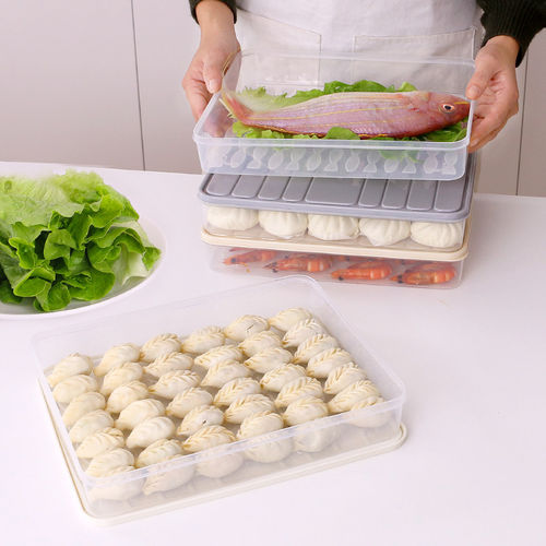 不粘冰箱可微波解冻带盖饺子盒