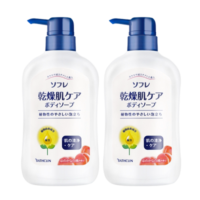 白桃香自然花香全家沐浴露2瓶装