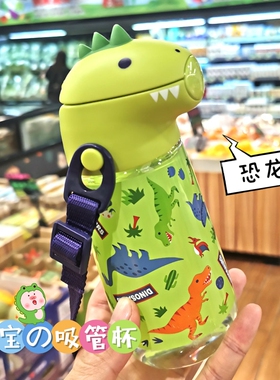 日本skater儿童恐龙水杯吸管杯子幼儿园礼物水壶宝宝直饮杯保温杯