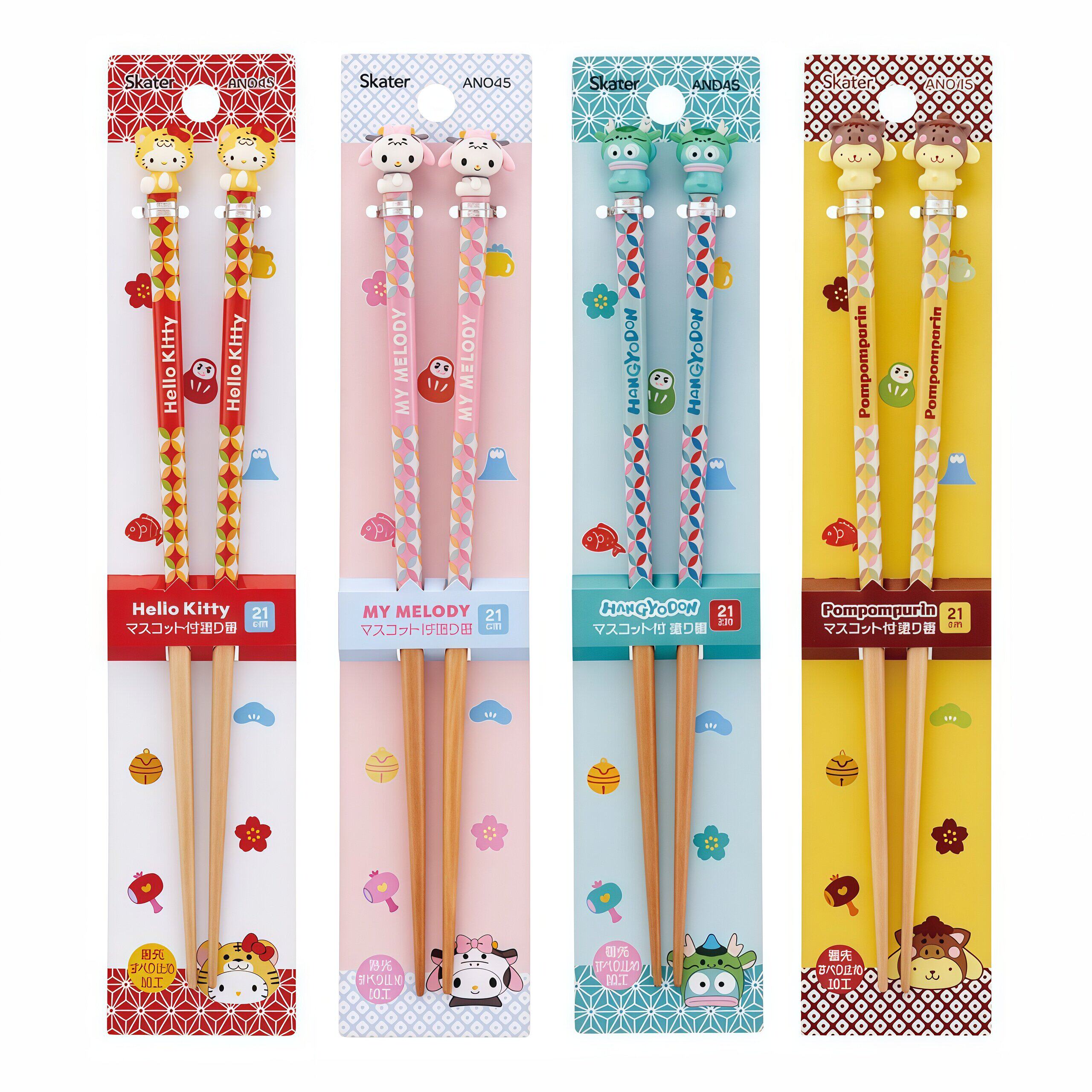 日本skater三丽鸥限定十二生肖kitty美乐蒂家用木筷卡通筷子21cm