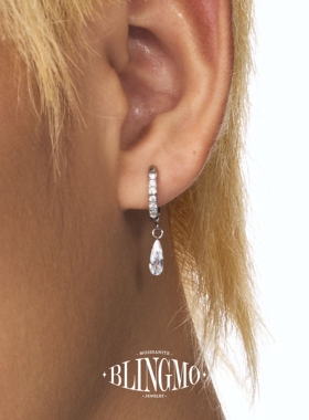 BLINGMO 钛合金F136水滴吊坠耳环男耳圈防过敏中性潮流时尚耳饰