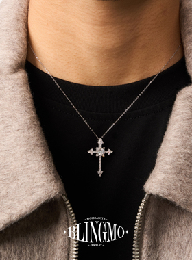 【S925纯银】爱神十字架锁骨链男