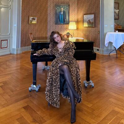 synezs欧美长款毛毛仿皮草大衣