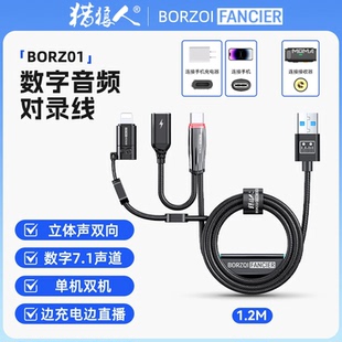 猎狼人第三代游戏双通道音频无损回传线 7.1声道环绕音效电脑适用