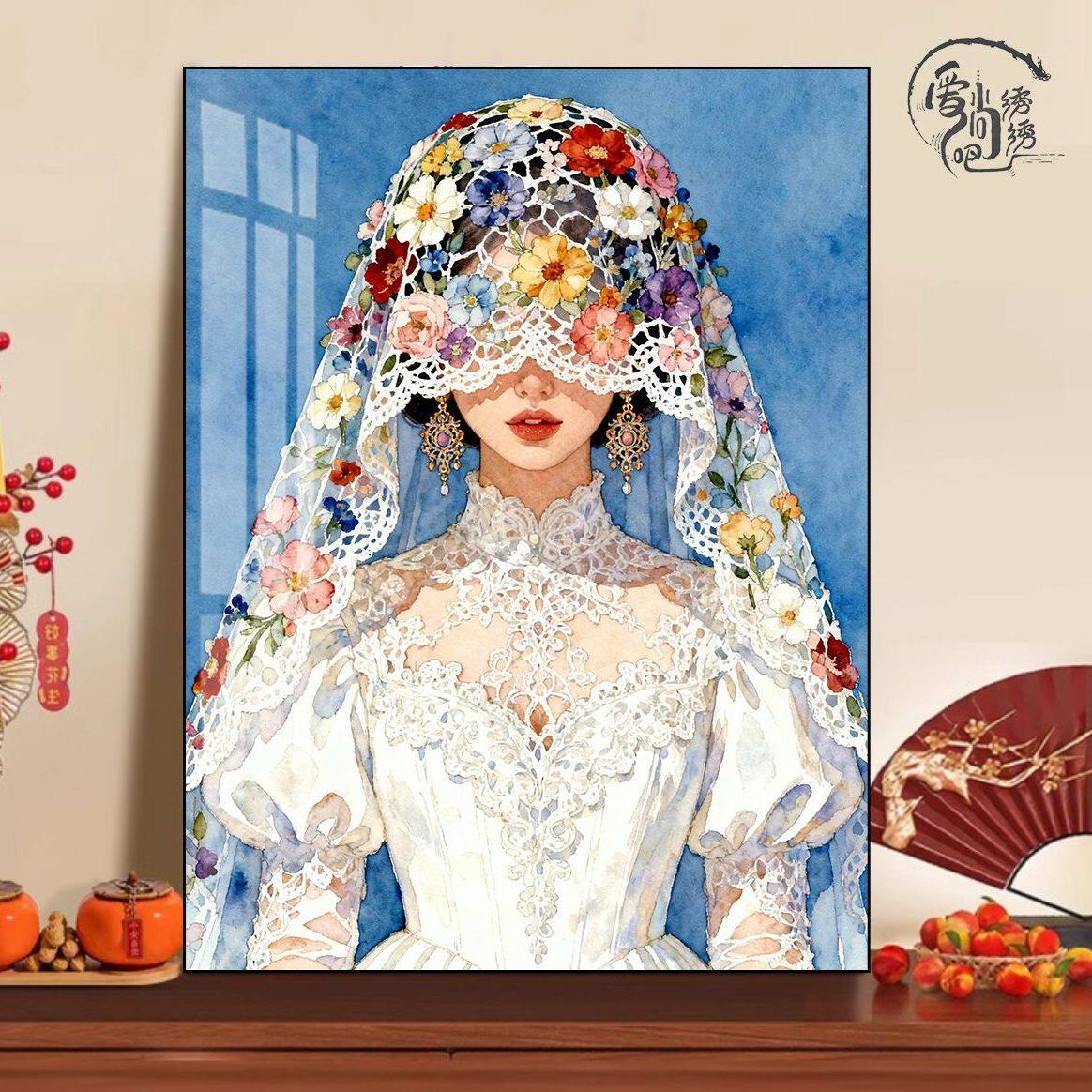 版权图【花冠婚纱女孩】十字绣新品浪漫艺术花嫁线绣手工diy礼物