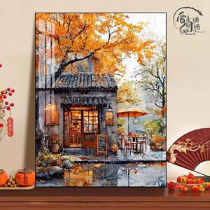 唯美秋天风景十字绣新款轻奢高颜值治愈线绣客厅餐厅玄关diy刺绣