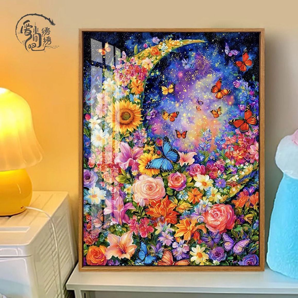 花门星夜玫瑰十字绣新款高颜值艺术繁花装饰线绣客厅卧室diy刺绣