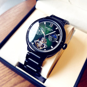 潮牌全自动机械手表男士 防水蓝色气球高端皮带时尚 潮流腕表商务表