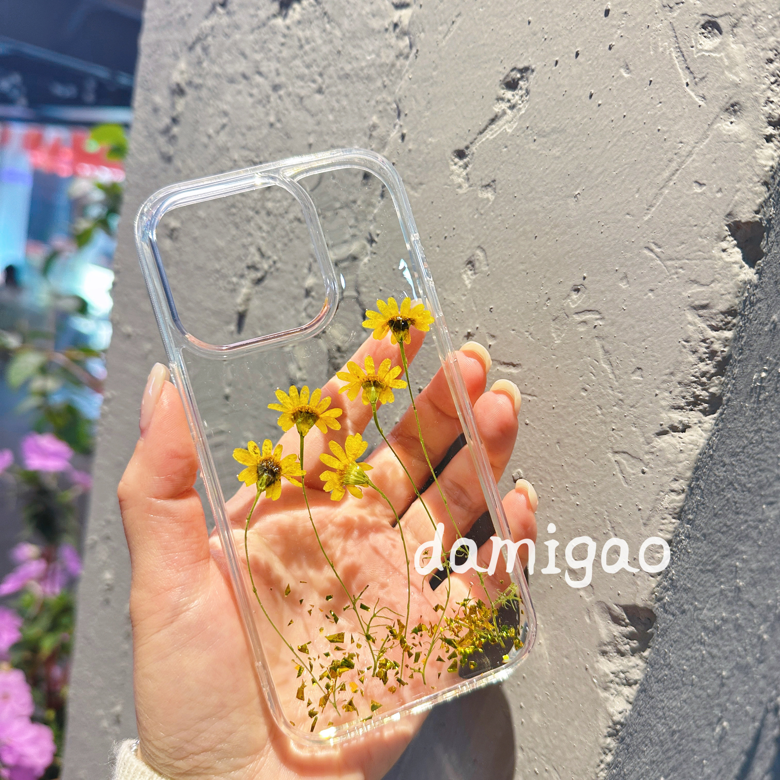 干花小雏菊真花鲜花手机壳适用于iphone17promax苹果1
