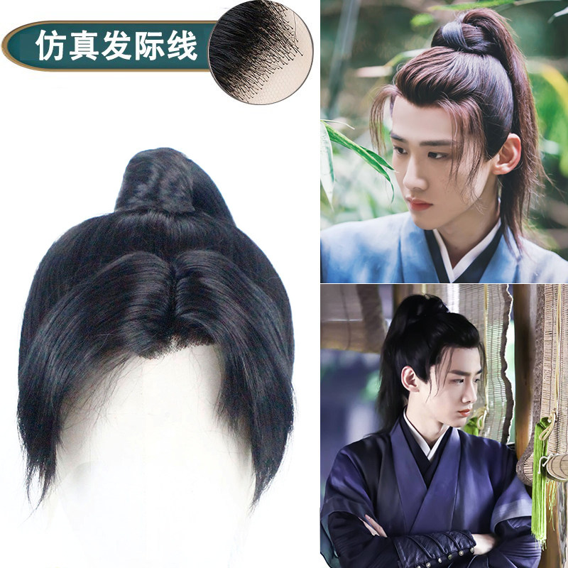 仿真自然男假发古风汉服男头套影视古装武侠公子将军造型男假发套