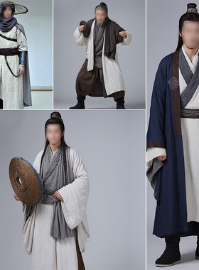 日常棉麻大侠平民小二服装影视古装侠客服演出传统中国风简约复古