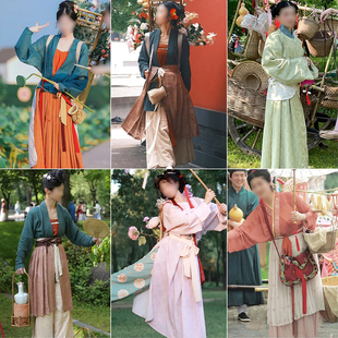 古风女卖货郎服装宋制唐朝影视古装集市景区巡游快闪套装民俗表演