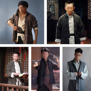 民国抗战游击队影视装 棉麻服土匪地下党土八路演出服 农民百姓男士