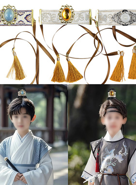 汉服明制网巾绑带头冠古装发冠影视国风动漫演出头饰假发男士公子