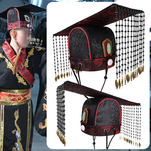 三国演义历代帝王古装发冠十二冕旒帽子秦王冠冕旒金蝉纹进贤冠帽