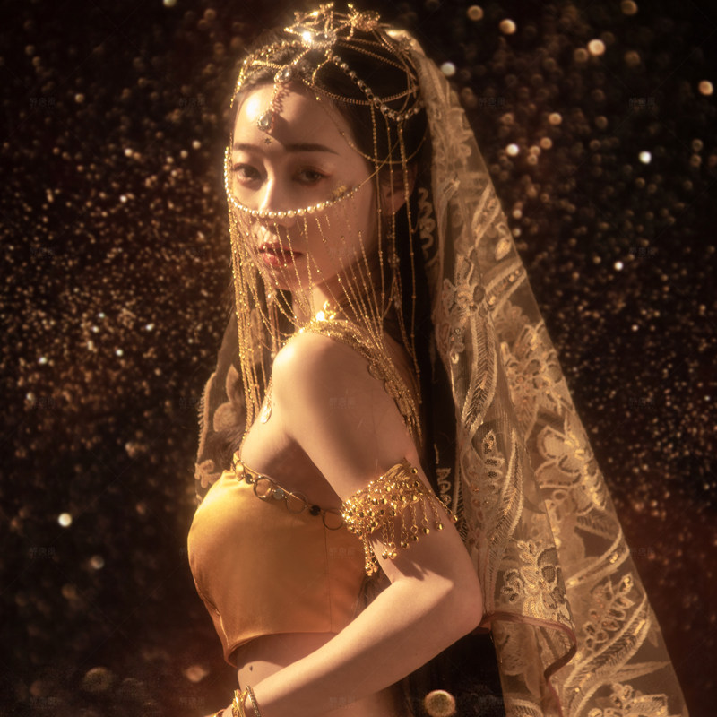 影楼摄影写真印度主题异域风情天竺少女民族舞蹈表演纱丽演出服
