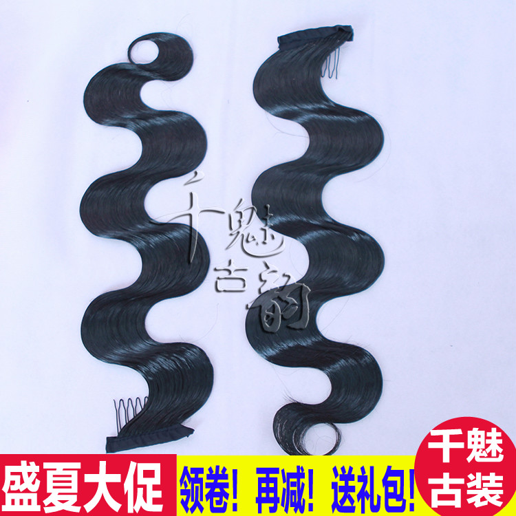 复古优雅手推波纹古装造型假发民国旗袍定型硬刘海大波浪假刘海片