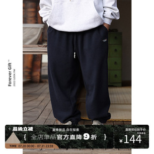 子 SHOGA秋冬季 2023新款 摇粒绒休闲卫裤 男cityboy日系宽松直筒长裤