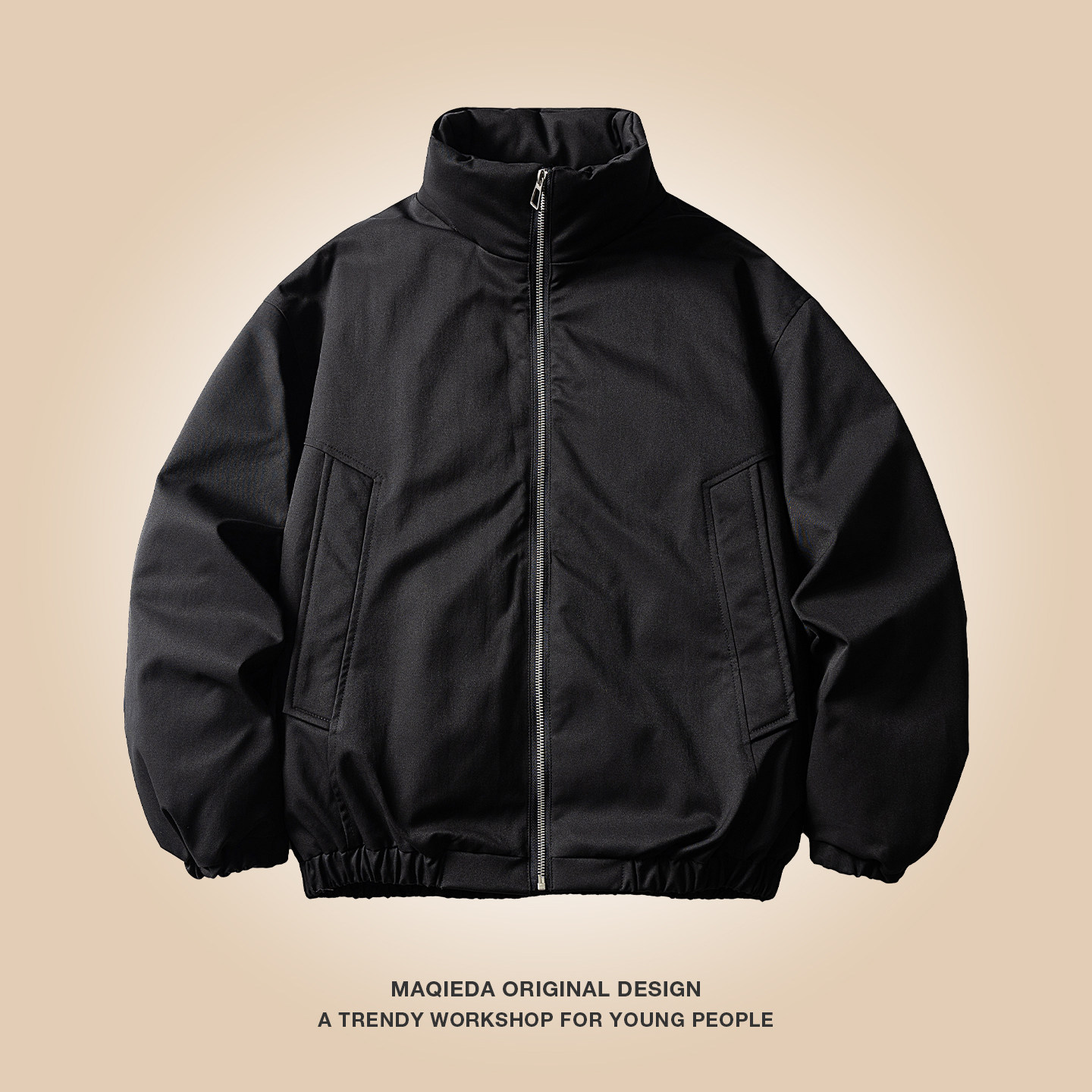 马切达立领痞帅美式男款羽绒服