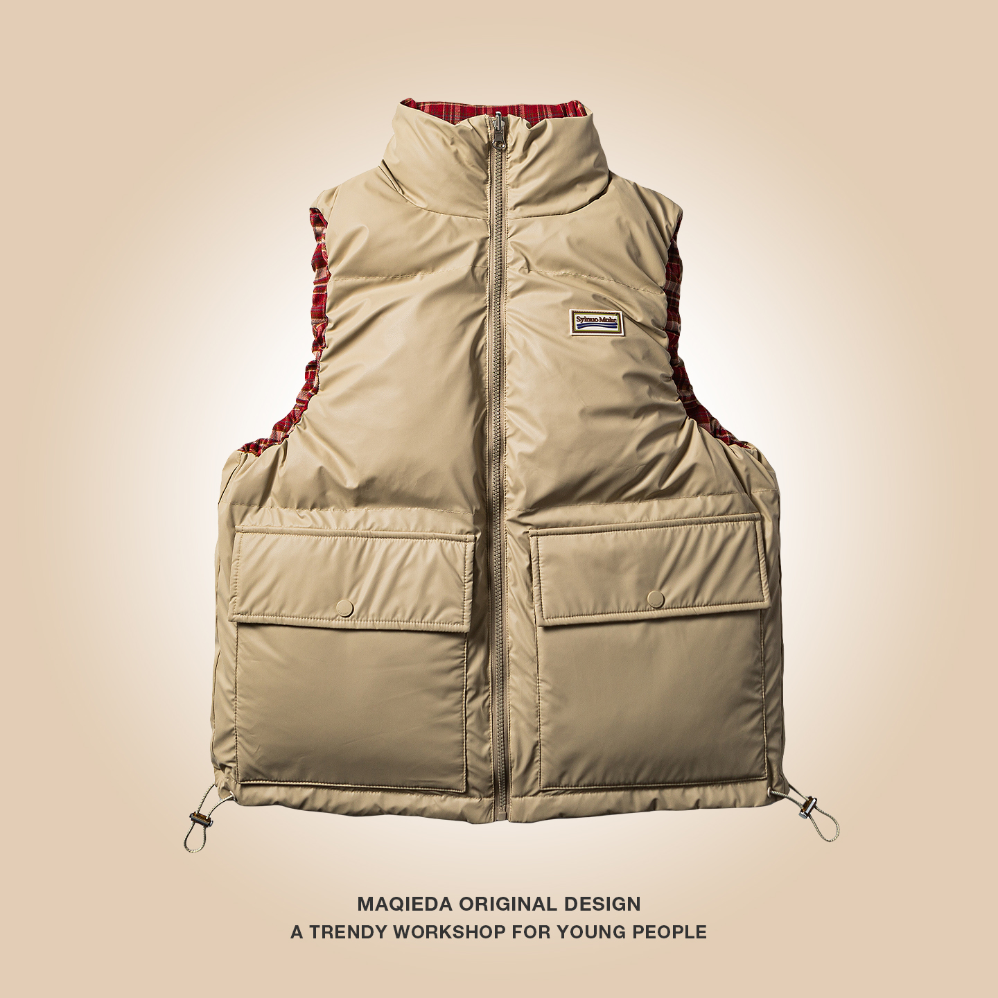 马切达冬季新款双面穿马甲男士