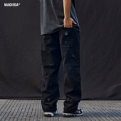 阔腿直筒裤 马切达秋季 子潮牌 纯棉泼墨印花长裤 男士 美式 高街休闲裤