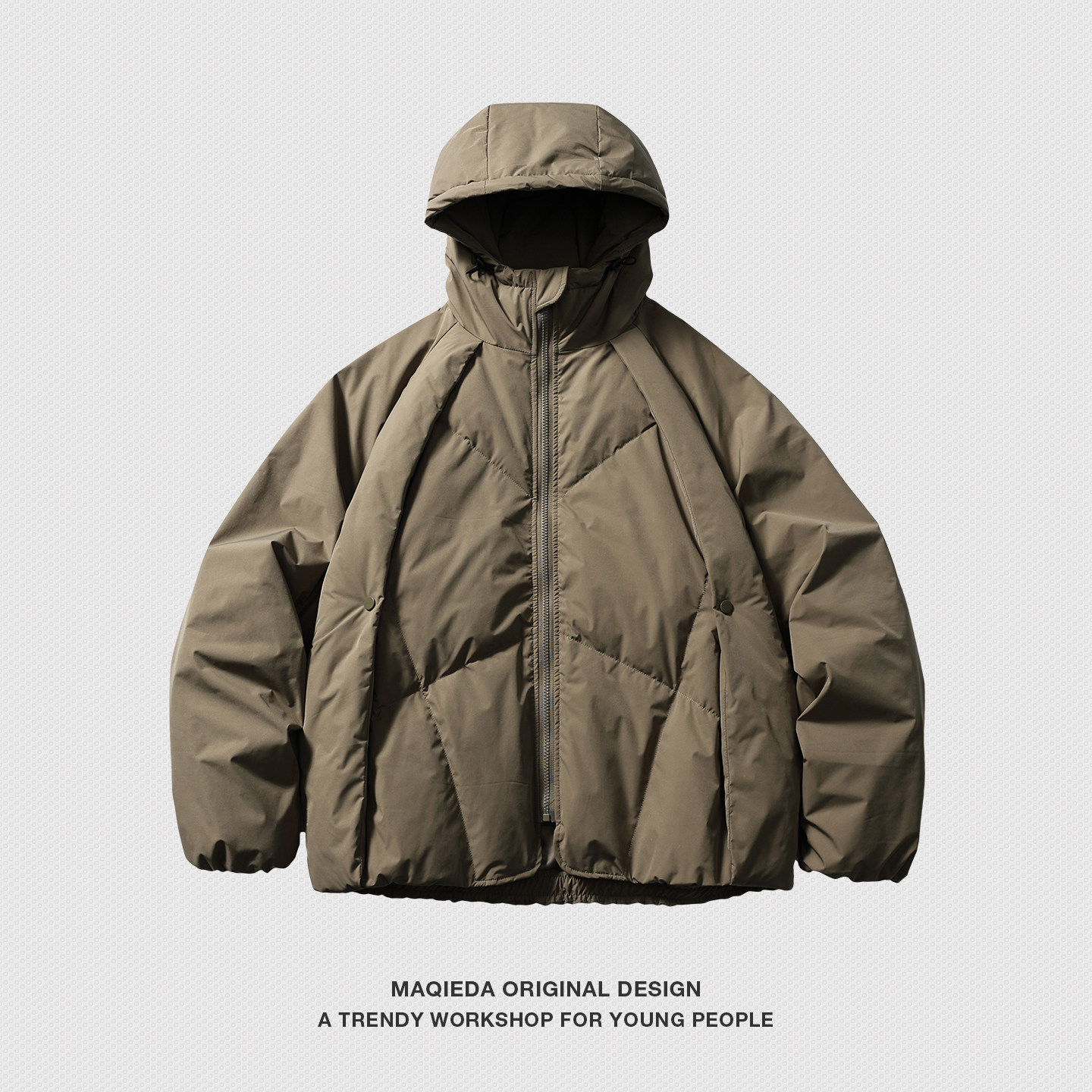 马切达冬季日系连帽保暖羽绒服男