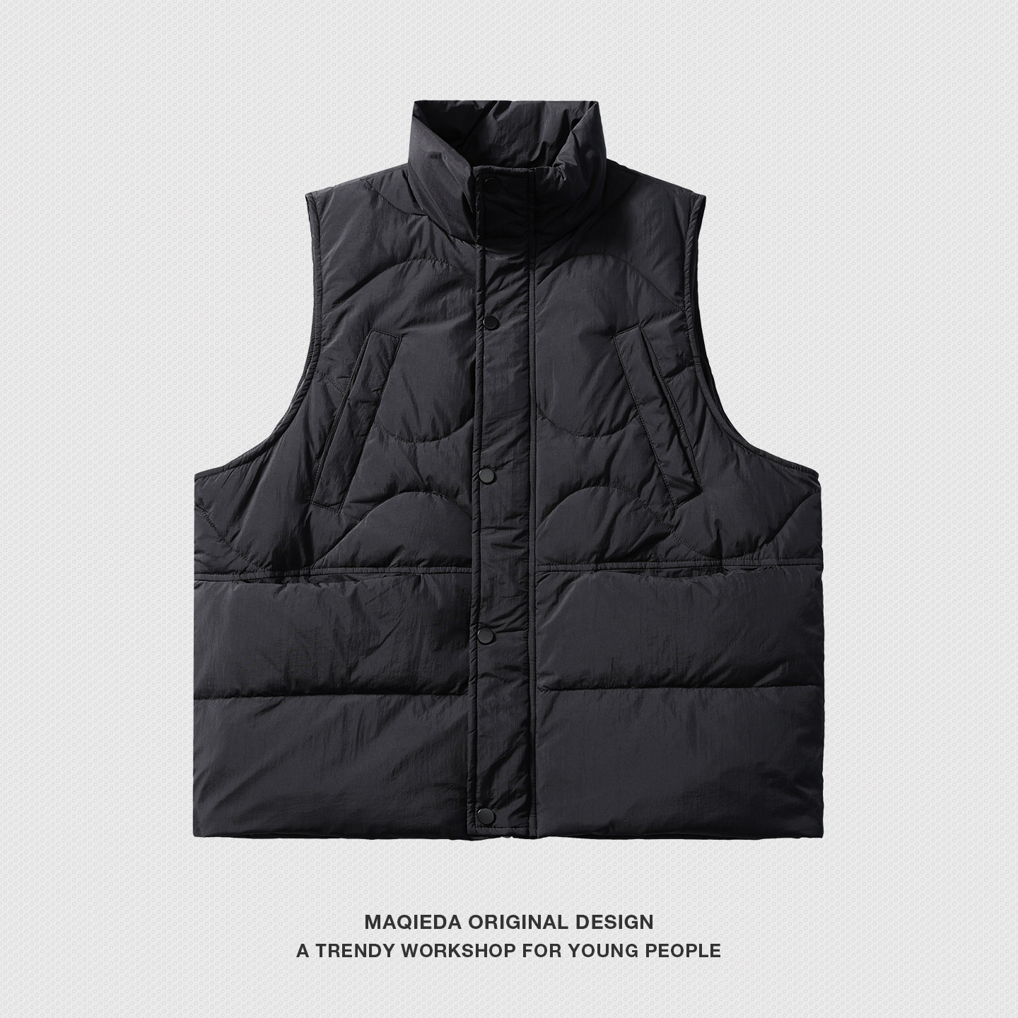 马切达潮流冬季纯色立领羽绒马甲男款日系复古休闲外套外搭背心,男装,羽绒马甲,淘宝优惠券,粉丝福利购,淘宝优惠卷