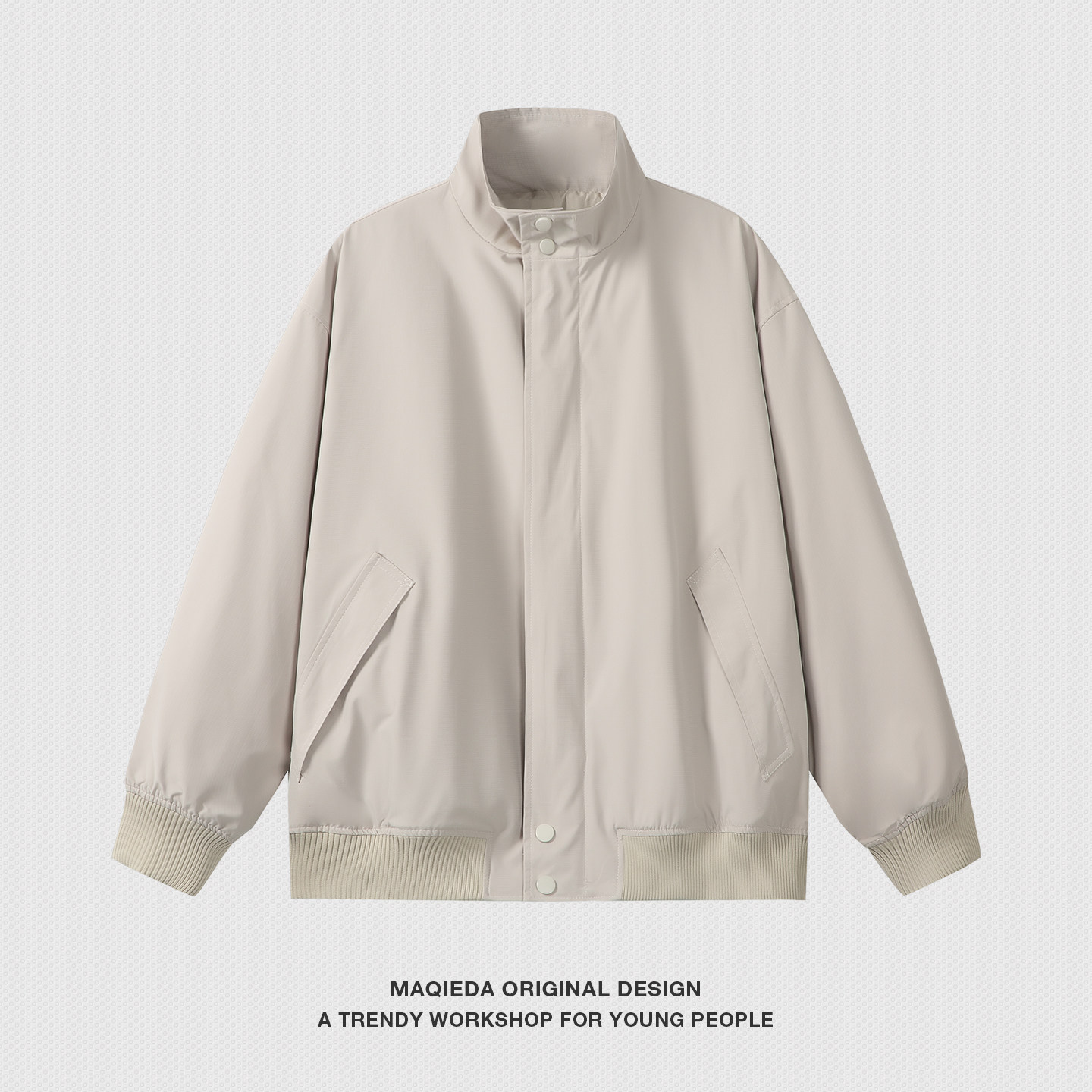 马切达春秋男女同款情侣夹克美式百搭纯色外套男款休闲春装上衣