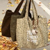 韩系ins风复古豹纹托特包女 大容量通勤单肩包学生简约休闲帆布包