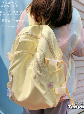 ins日系少女书包女 韩版初中生可爱软妹背包高中学生大容量双肩包