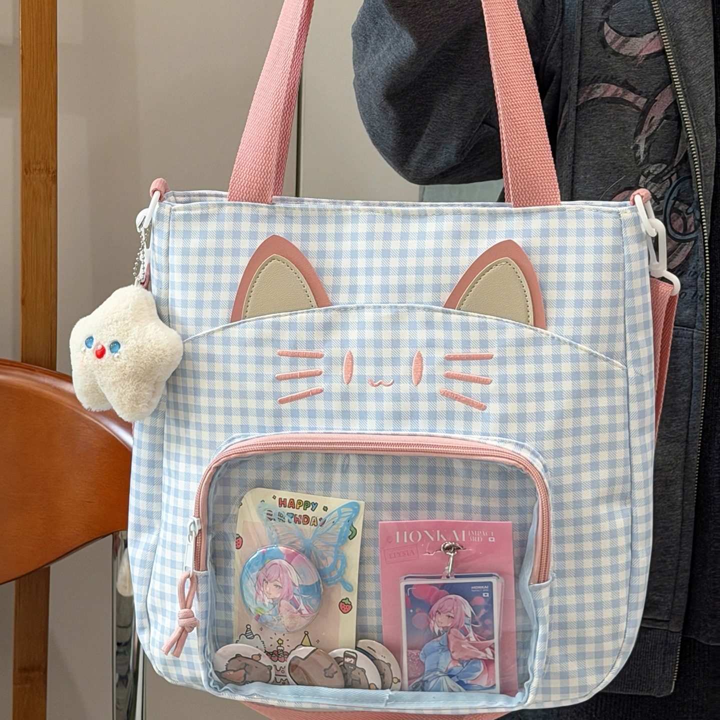 可爱猫咪托特包包女初中女生高中学生大容量上课手提袋痛包单肩包,箱包皮具/热销女包/男包,托特包,淘宝优惠券,粉丝福利购,淘宝优惠卷