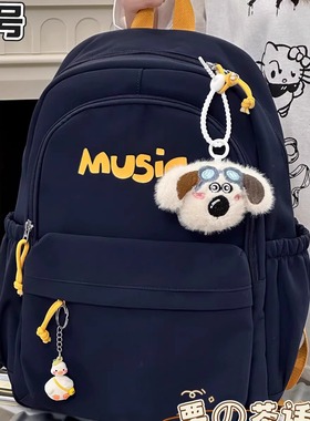 ins校园复古书包女生 大容量双肩包男初中高中学生轻便背包电脑包