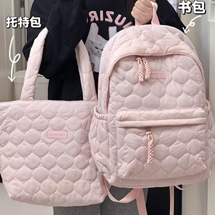 2025新款 书包女简约百搭轻便休闲双肩包初中女生高中生大学生背包