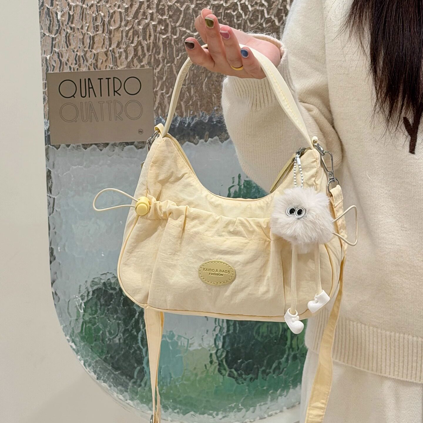 ins风甜美可爱少女斜挎包 小众简约轻便小包包学生休闲百搭饺子包