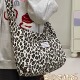 豹纹斜挎包包女 ins小众休闲大容量单肩托特包学生上课通勤帆布袋